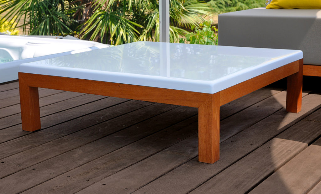 Table basse de jardin design carré 90 X 90,collection Fjord | Art Mely
