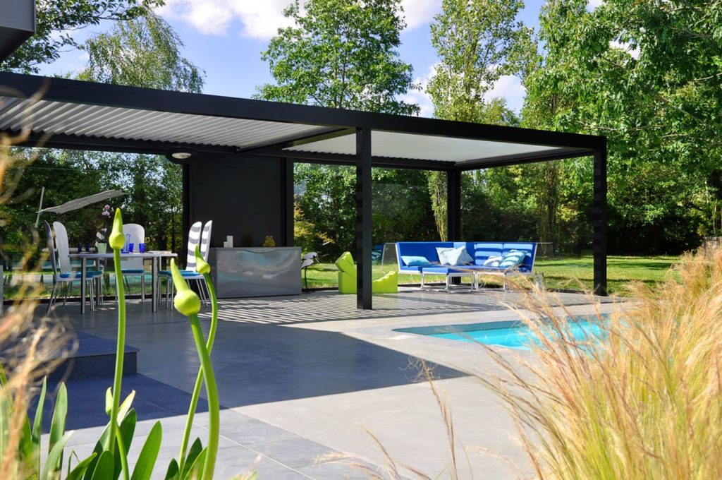 mobilier d'extérieur Art'Mely salon de jardin design bleu en aluminium